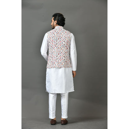 Simaaya Premium Quality Linen Made Kurta with Pant and Jacket for Men- Multicolor (Set of 3)