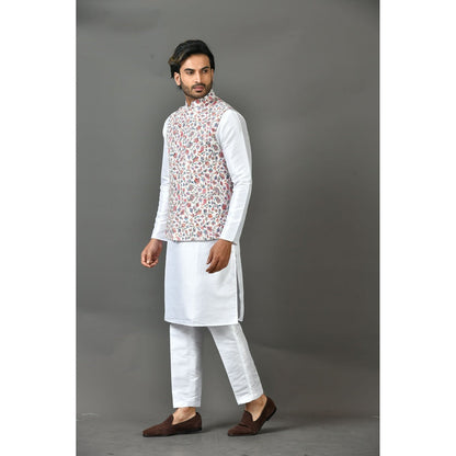Simaaya Premium Quality Linen Made Kurta with Pant and Jacket for Men- Multicolor (Set of 3)