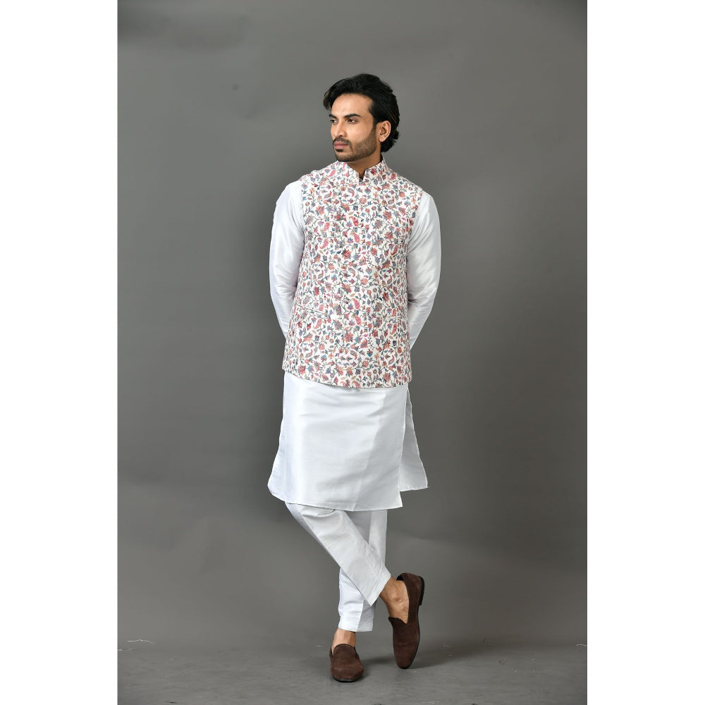 Simaaya Premium Quality Linen Made Kurta with Pant and Jacket for Men- Multicolor (Set of 3)