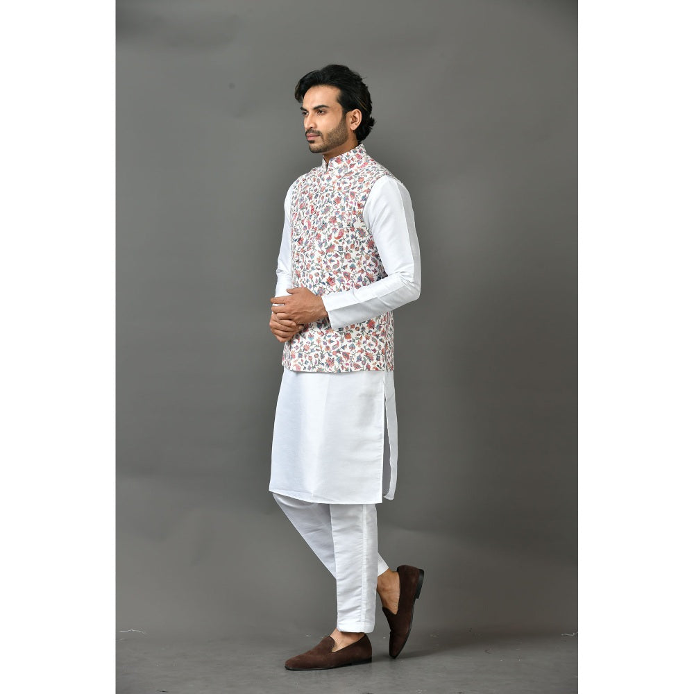 Simaaya Premium Quality Linen Made Kurta with Pant and Jacket for Men- Multicolor (Set of 3)