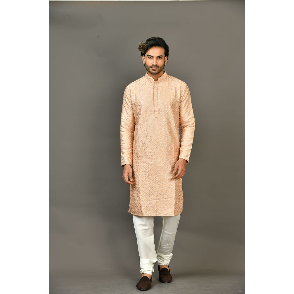 Simaaya Premium Quality Silk Made Kurtas for Men- Beige