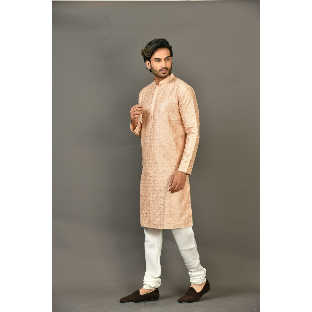 Simaaya Premium Quality Silk Made Kurtas for Men- Beige