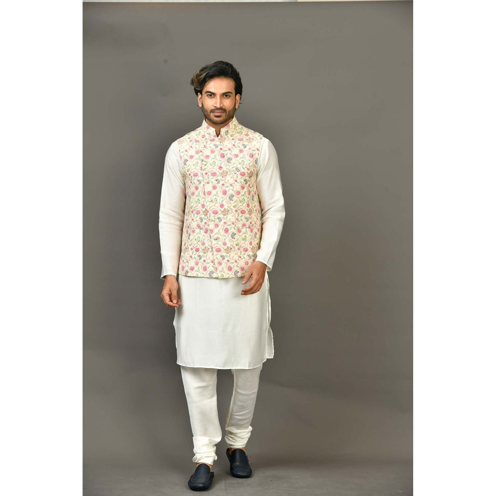 Simaaya Premium Quality Linen Kurta with Churidar and Jacket - Multi-Color (Set of 3)