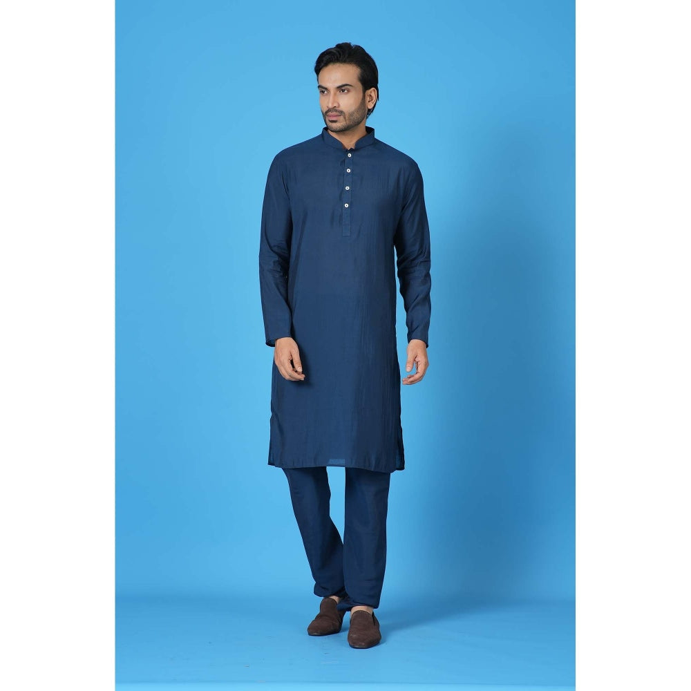 Simaaya Premium Quality Cotton Silk Kurta with Churidar - Teal (Set of 2)