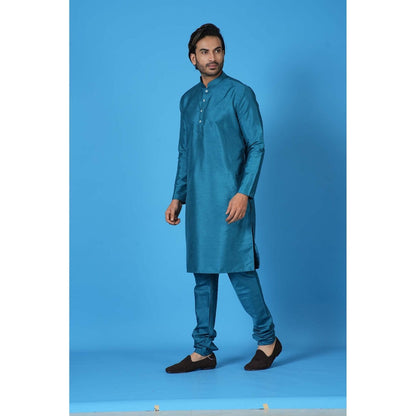 Simaaya Premium Quality Silk Kurta with Churidar - Teal (Set of 2)