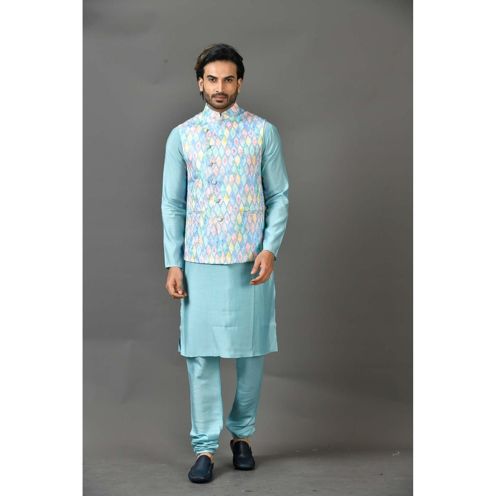 Simaaya Premium Quality Silk Kurta with Churidar and Jacket - Multi-Color (Set of 3)