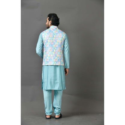 Simaaya Premium Quality Silk Kurta with Churidar and Jacket - Multi-Color (Set of 3)