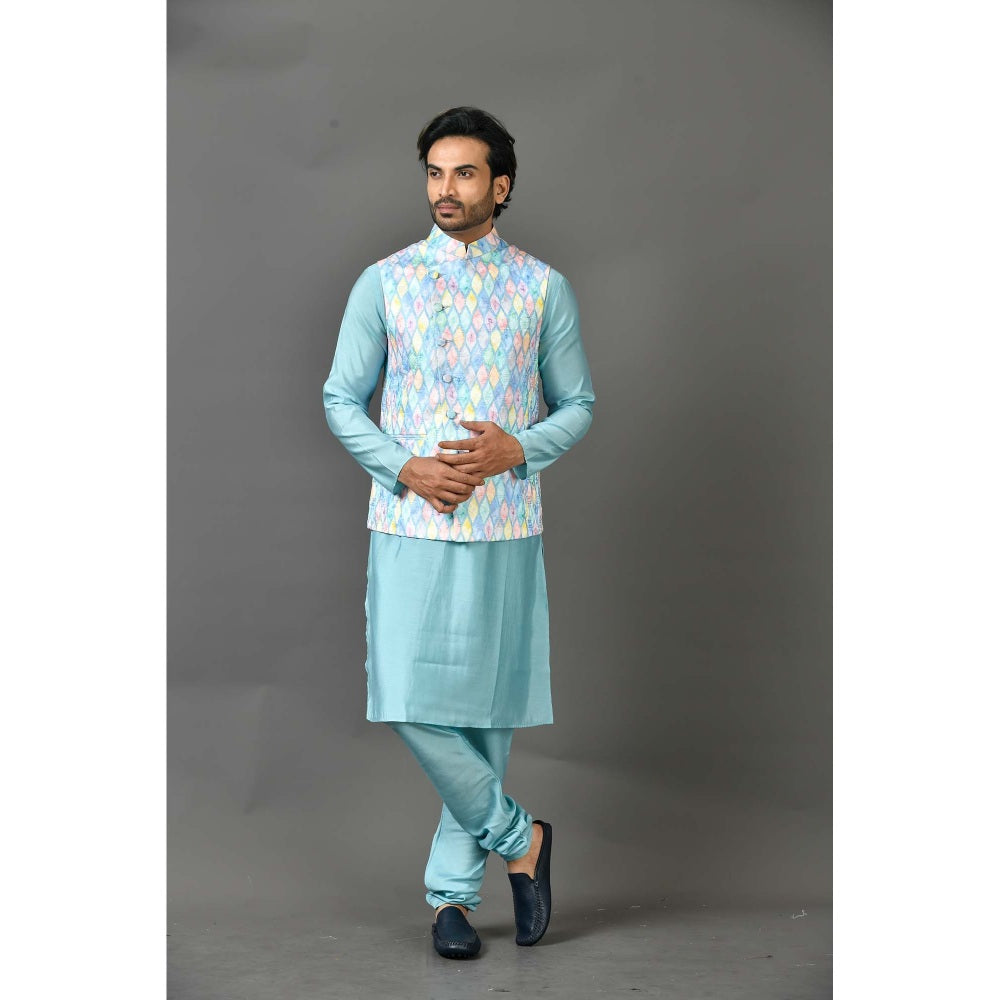 Simaaya Premium Quality Silk Kurta with Churidar and Jacket - Multi-Color (Set of 3)