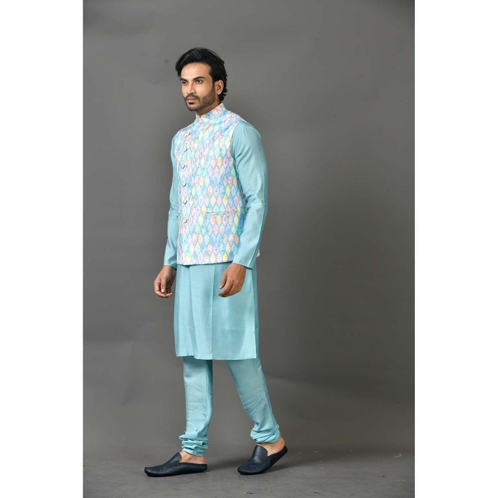 Simaaya Premium Quality Silk Kurta with Churidar and Jacket - Multi-Color (Set of 3)