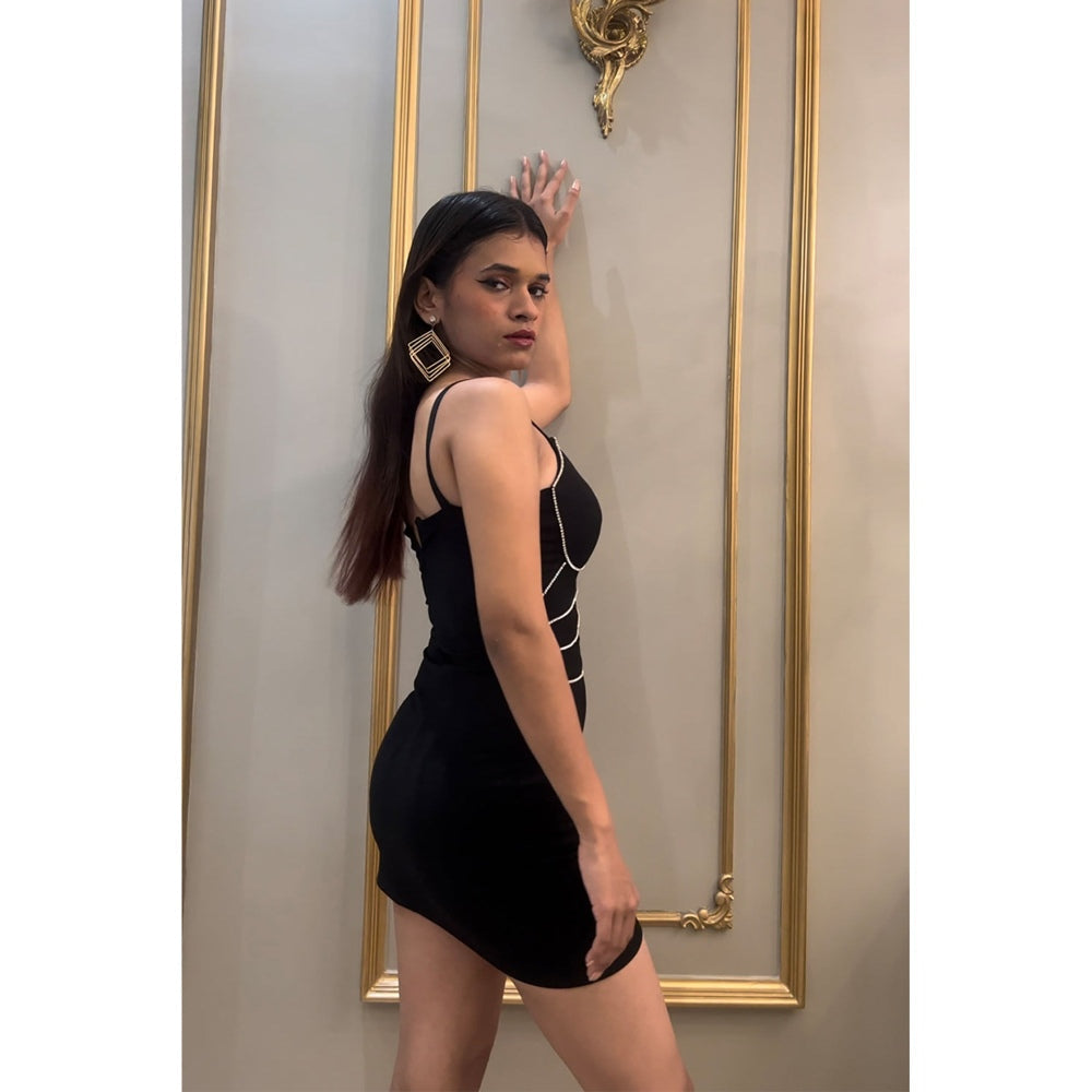 Label Simran Kochher Black Smattering Glam Dress