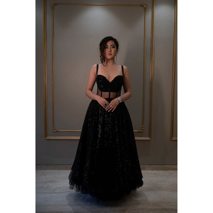 Label Simran Kochher Black Evil Dreams Ball Gown