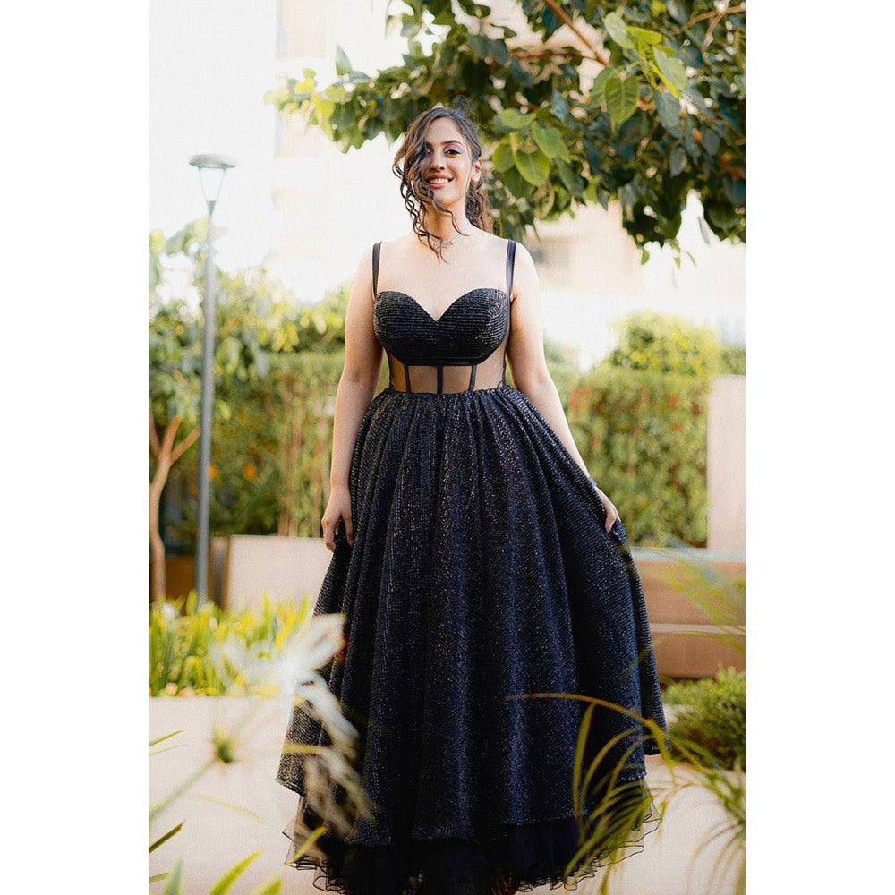 Label Simran Kochher Black Evil Dreams Ball Gown