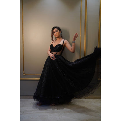 Label Simran Kochher Black Evil Dreams Ball Gown