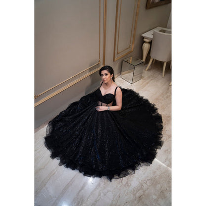 Label Simran Kochher Black Evil Dreams Ball Gown