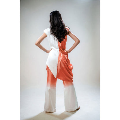 Label Simran Kochher Peach Tangerine Dazzle Co-Ord (Set of 2)