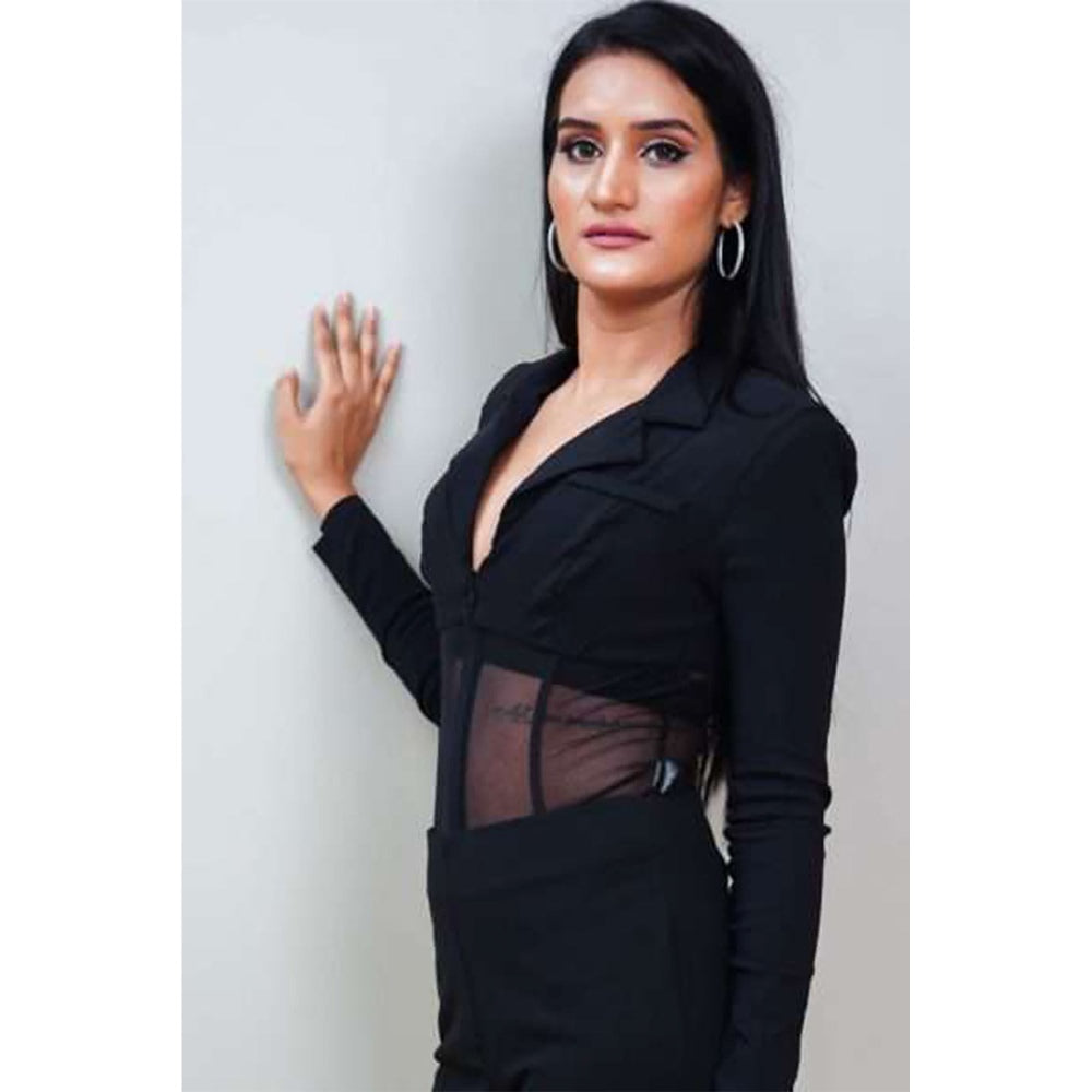 Label Simran Kochher Black Hot Mess Corset Bodysuit