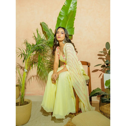 Simmi Guntaj Green Contemporary Sharara with Kurta and Dupatta (Set of 3)