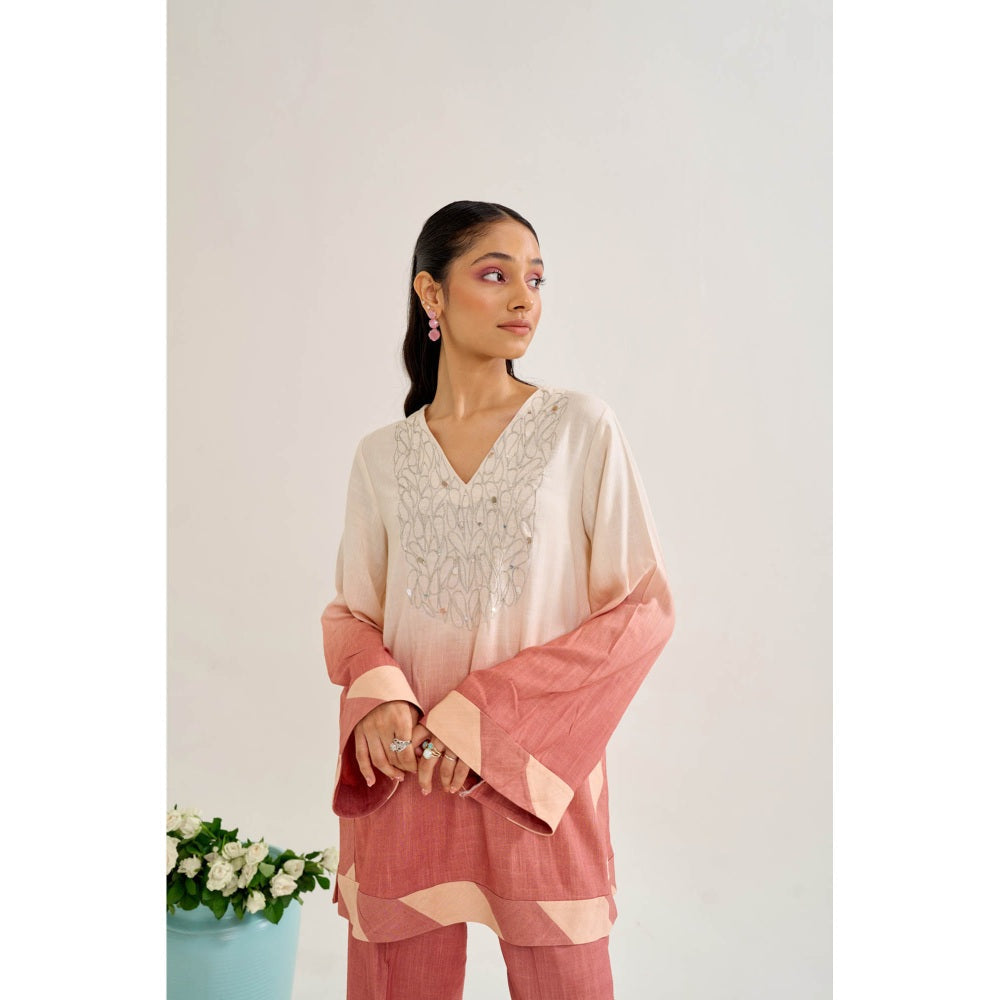 Siyona by Ankurita Peach Palash Co-Ord (Set of 2)