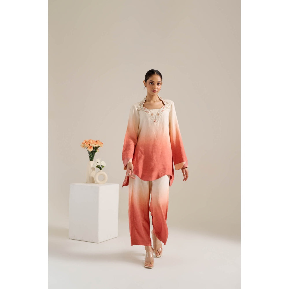 Siyona by Ankurita Rust Dahlia Co-Ord (Set of 2)