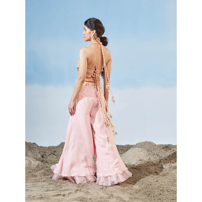 Siyona by Ankurita Pink At Bay Top with Pant (Set of 2)