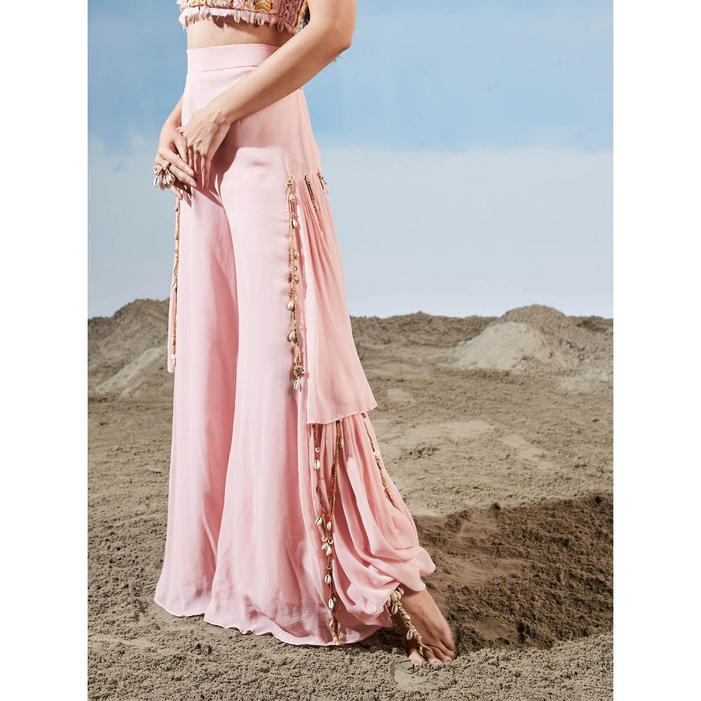 Siyona by Ankurita Pink Muted Beauty Blouse with Pant (Set of 2)