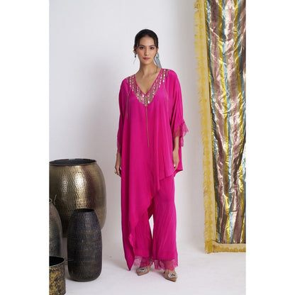 Siyona by Ankurita Gulabo Rani Embroidered Kurta with Pant (Set of 2)