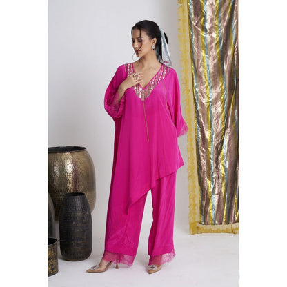 Siyona by Ankurita Gulabo Rani Embroidered Kurta with Pant (Set of 2)