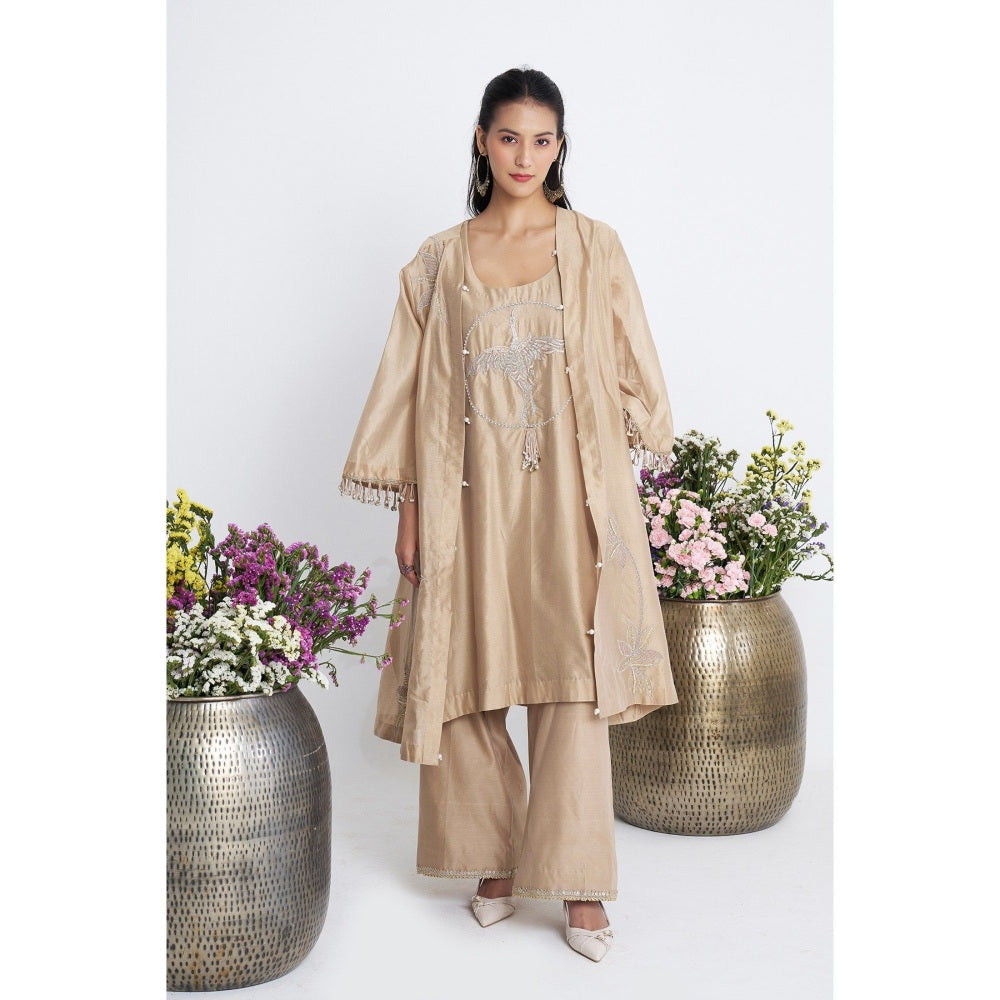Siyona by Ankurita Zarbulbul Embroidered Jacket with Kurta and Pant (Set of 3)