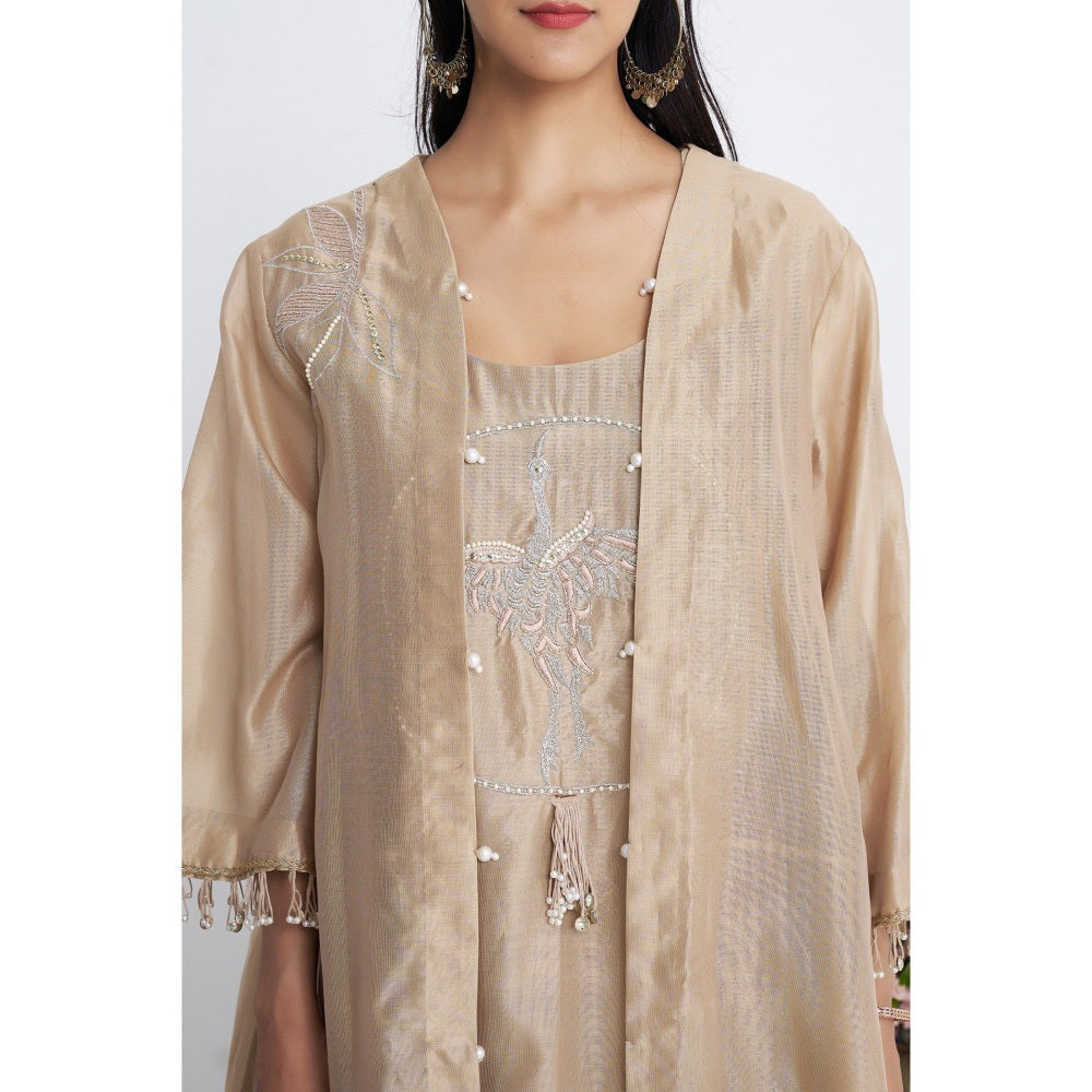 Siyona by Ankurita Zarbulbul Embroidered Jacket with Kurta and Pant (Set of 3)