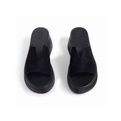 SKO Modena Black Platform Heels