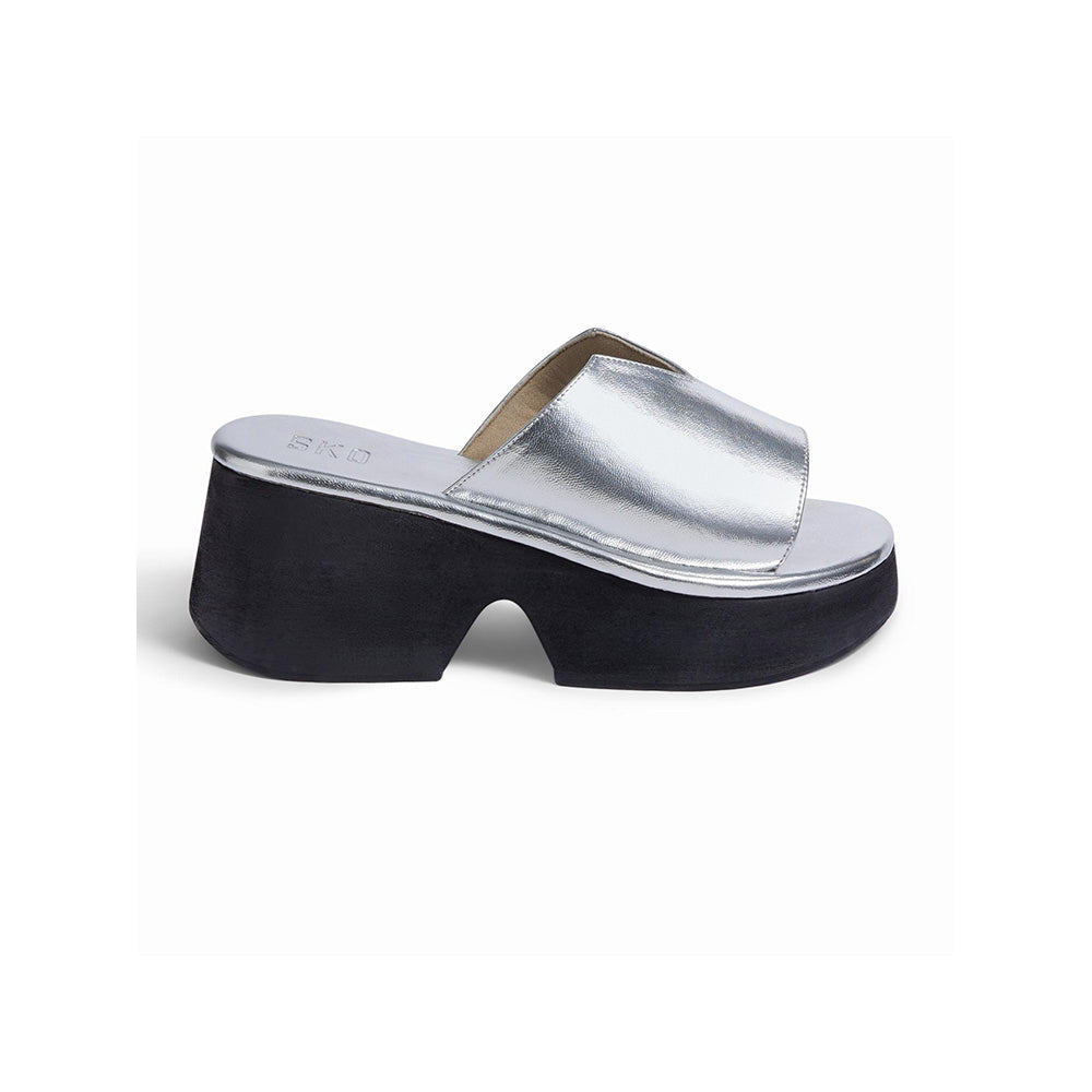 SKO Modena Silver Platform Heels