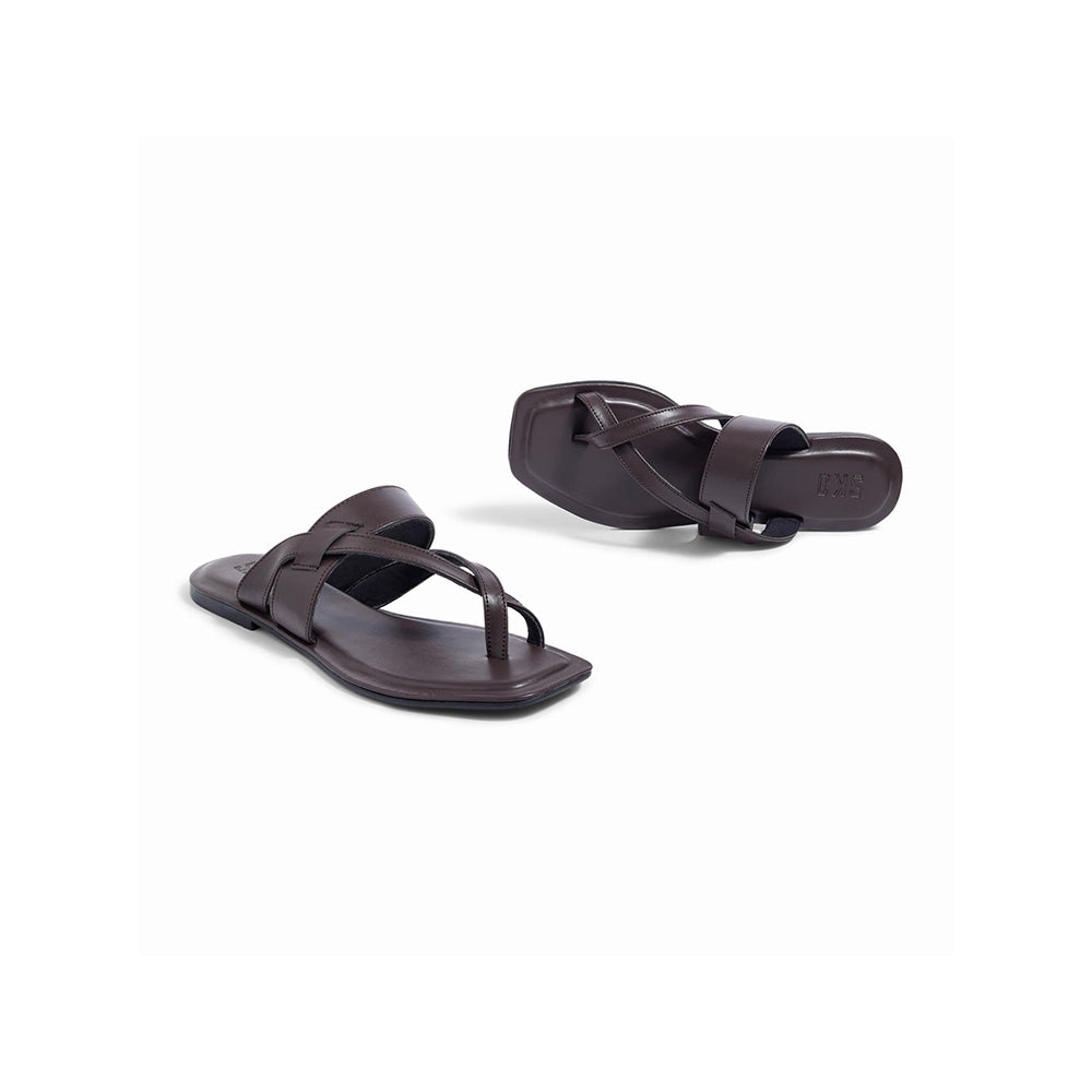 SKO Genoa Square Brown Flats