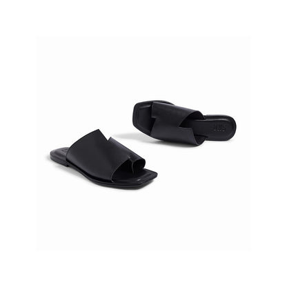 SKO Corfu Black Square Flats