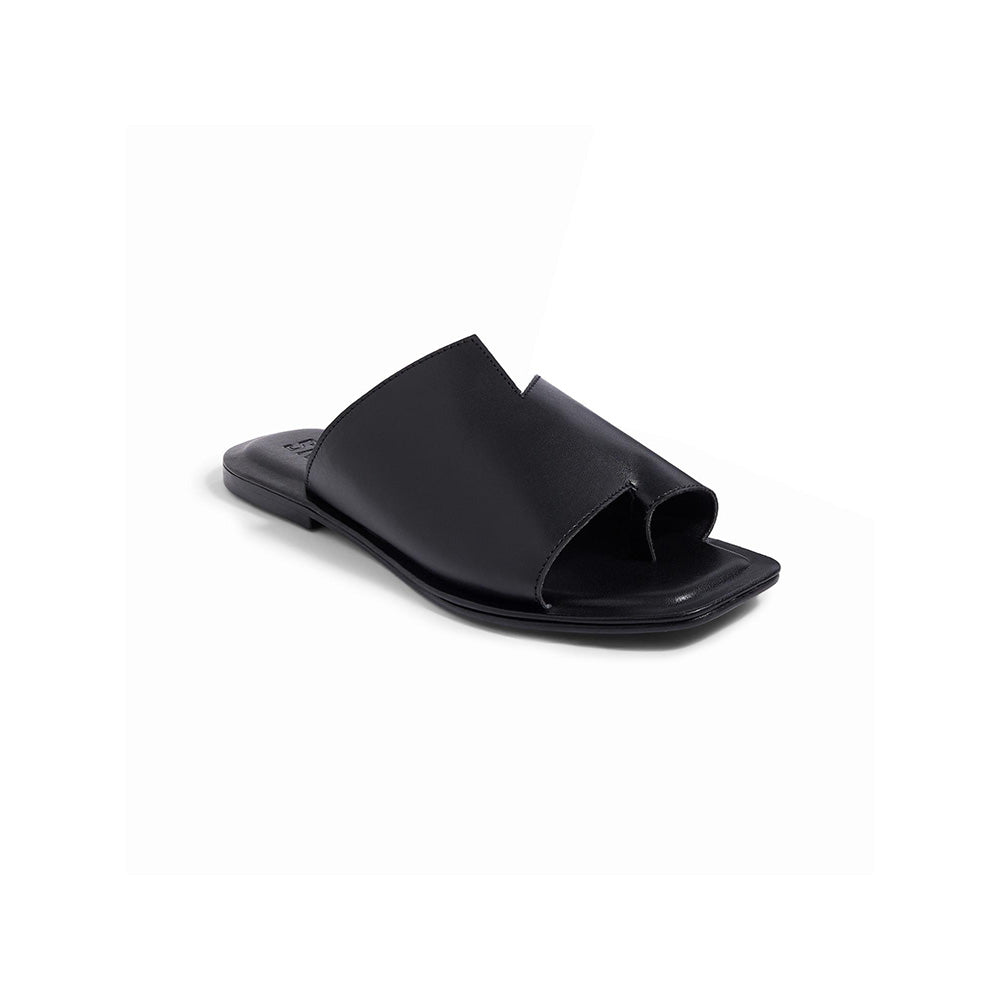 SKO Corfu Black Square Flats