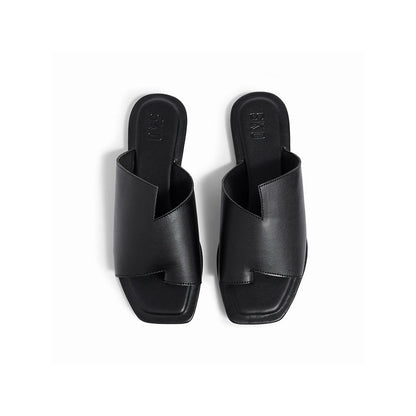 SKO Corfu Black Square Flats