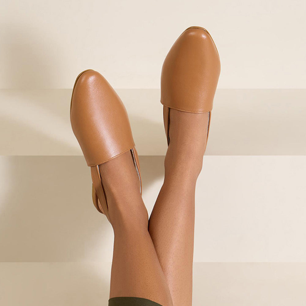 SKO Monaze Tan Flat Mules