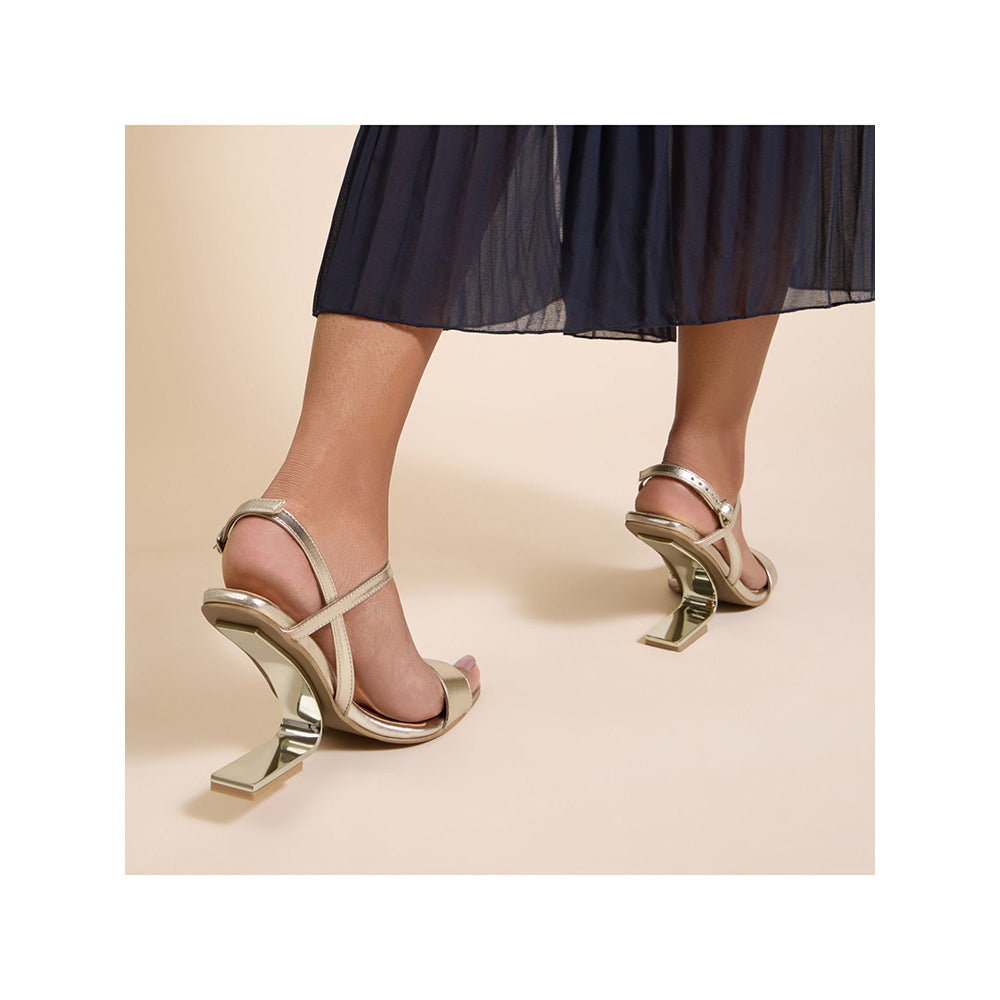 SKO Fondi Gold Heeled Sandals