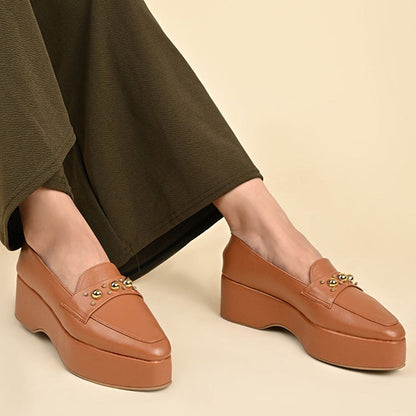 SKO Rebeccax Tan Loafers