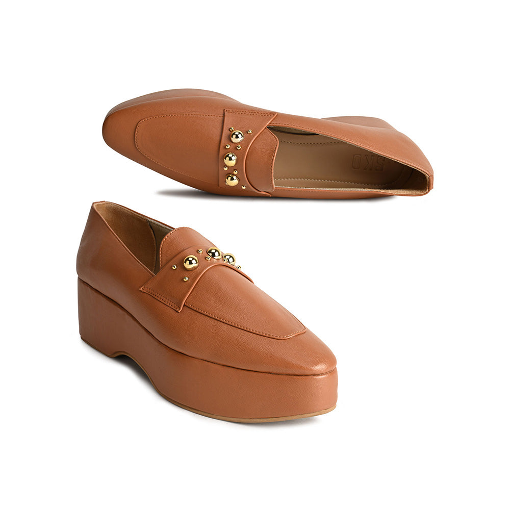 SKO Rebeccax Tan Loafers