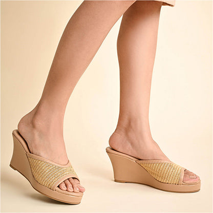 SKO Verona Nude Weave Wedges