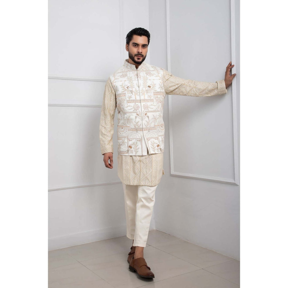 SMRITI Gilded Ivory Nehru Jacket