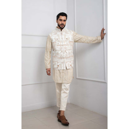 SMRITI Gilded Ivory Nehru Jacket