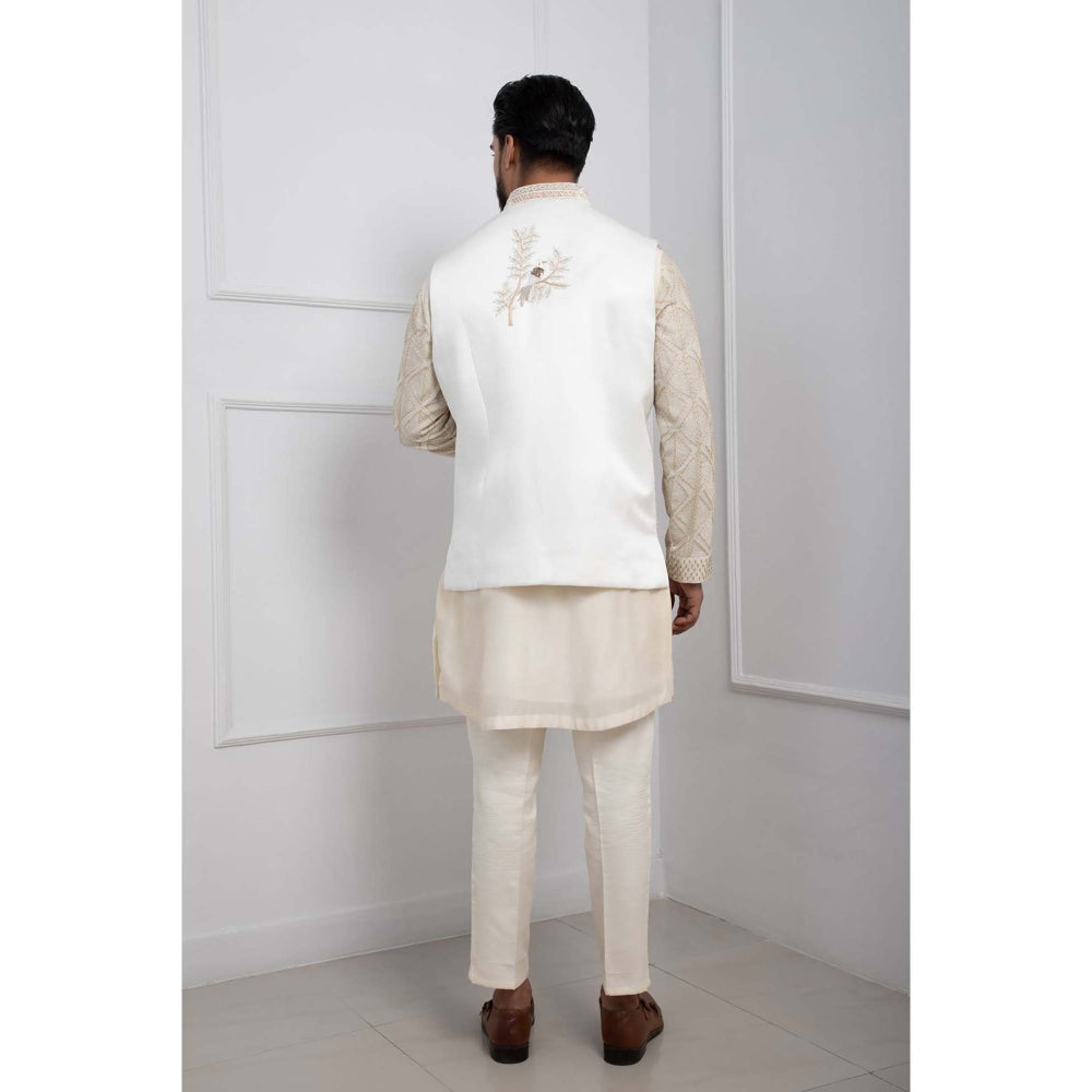 SMRITI Ivory Kurta with Pant and Nehru Jacket
