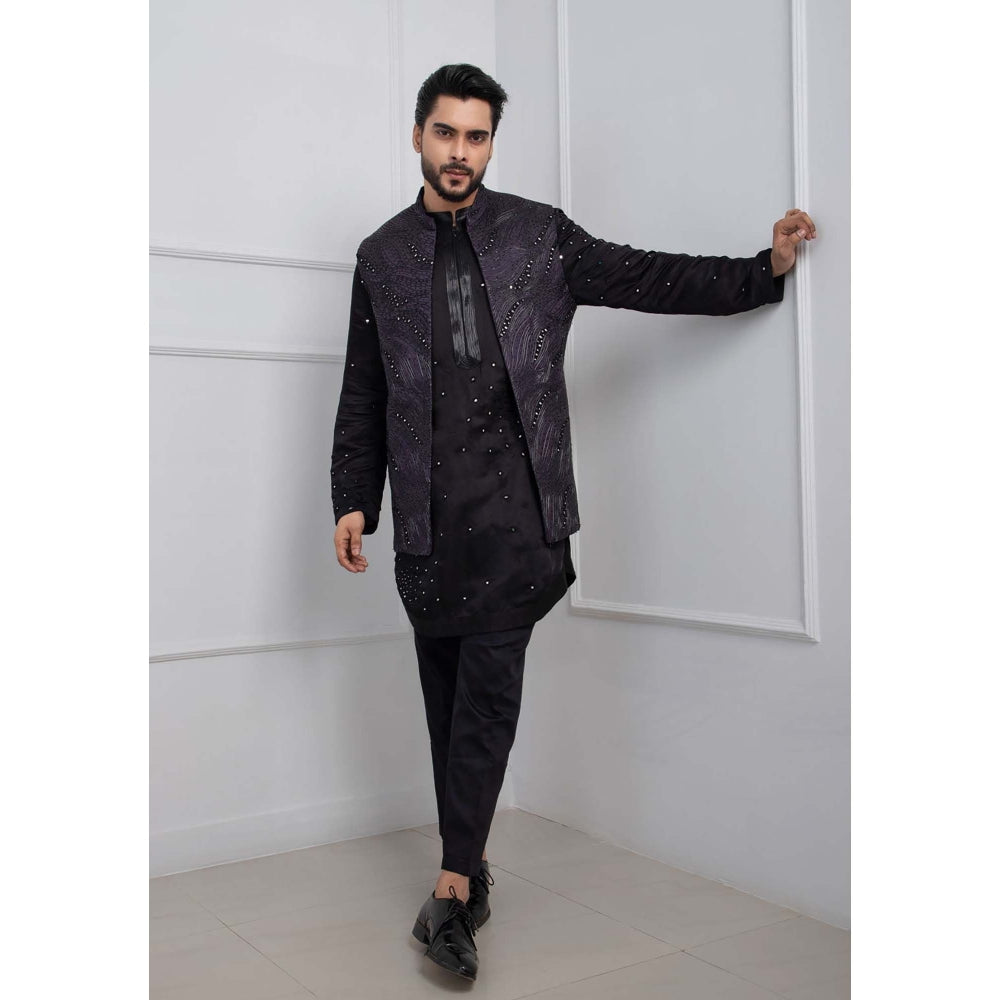 SMRITI Purple Obsidian Nehru Jacket