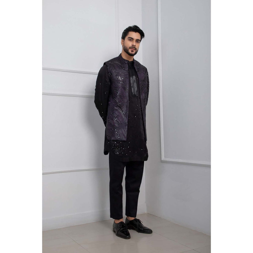 SMRITI Purple Obsidian Nehru Jacket