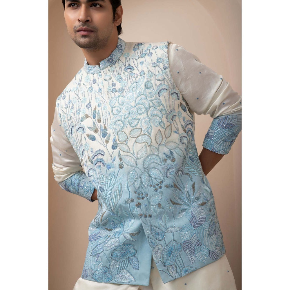 SMRITI Ivory Pearl Nehru Jacket with Kurta and Pant