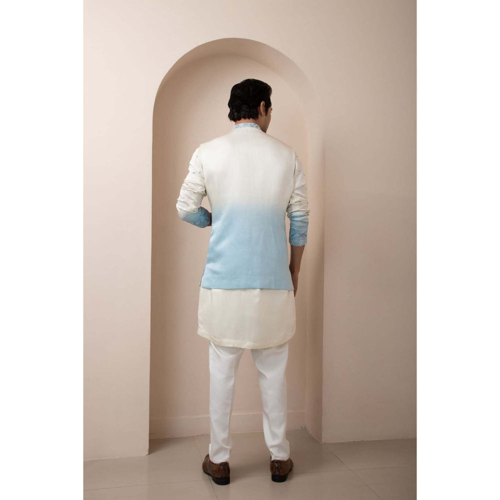 SMRITI Ivory Pearl Nehru Jacket with Kurta and Pant