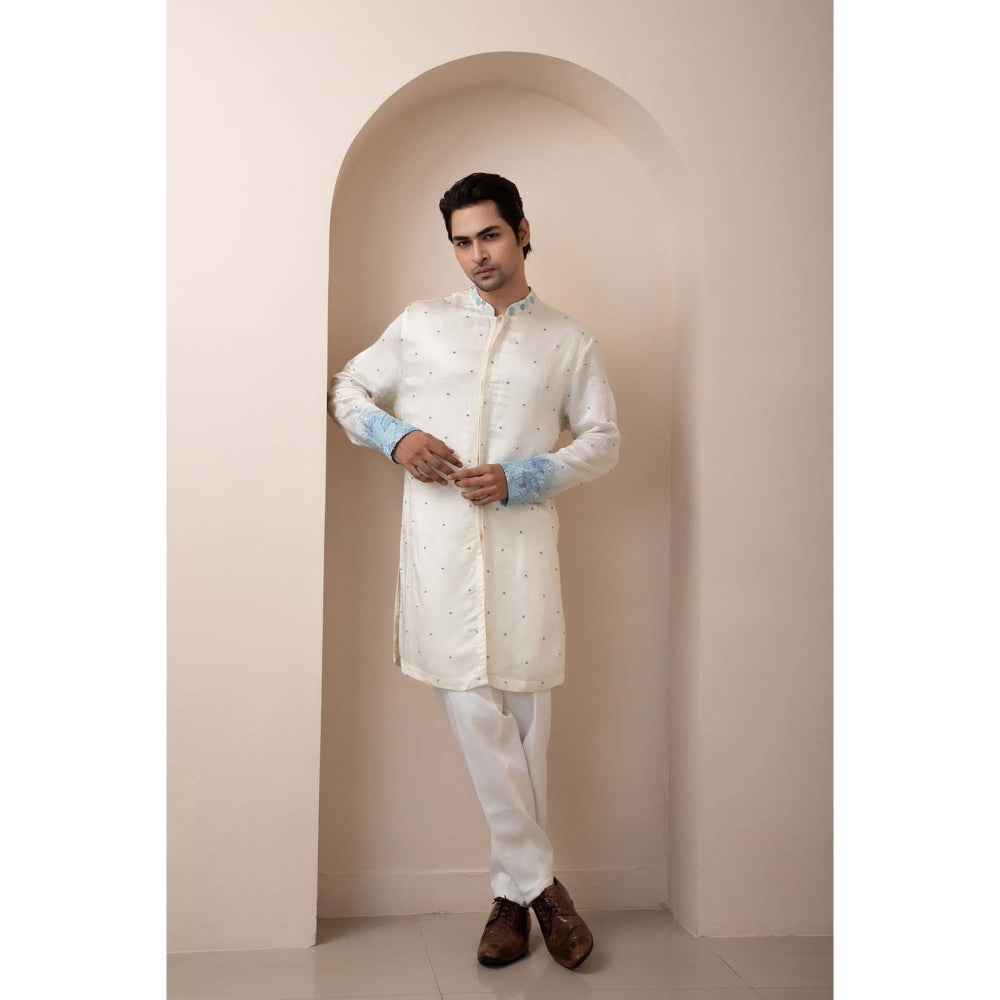 SMRITI Ivory Arctic Pearl Kurta with Pant