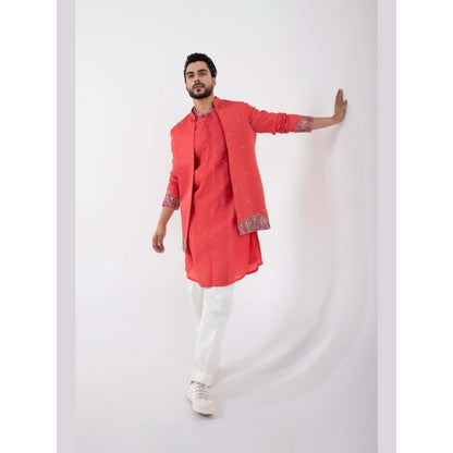 SMRITI Coral Embellished Nehru Jacket