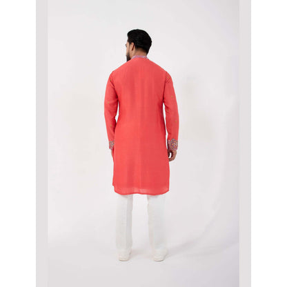 SMRITI Coral Red Kurta with Pant